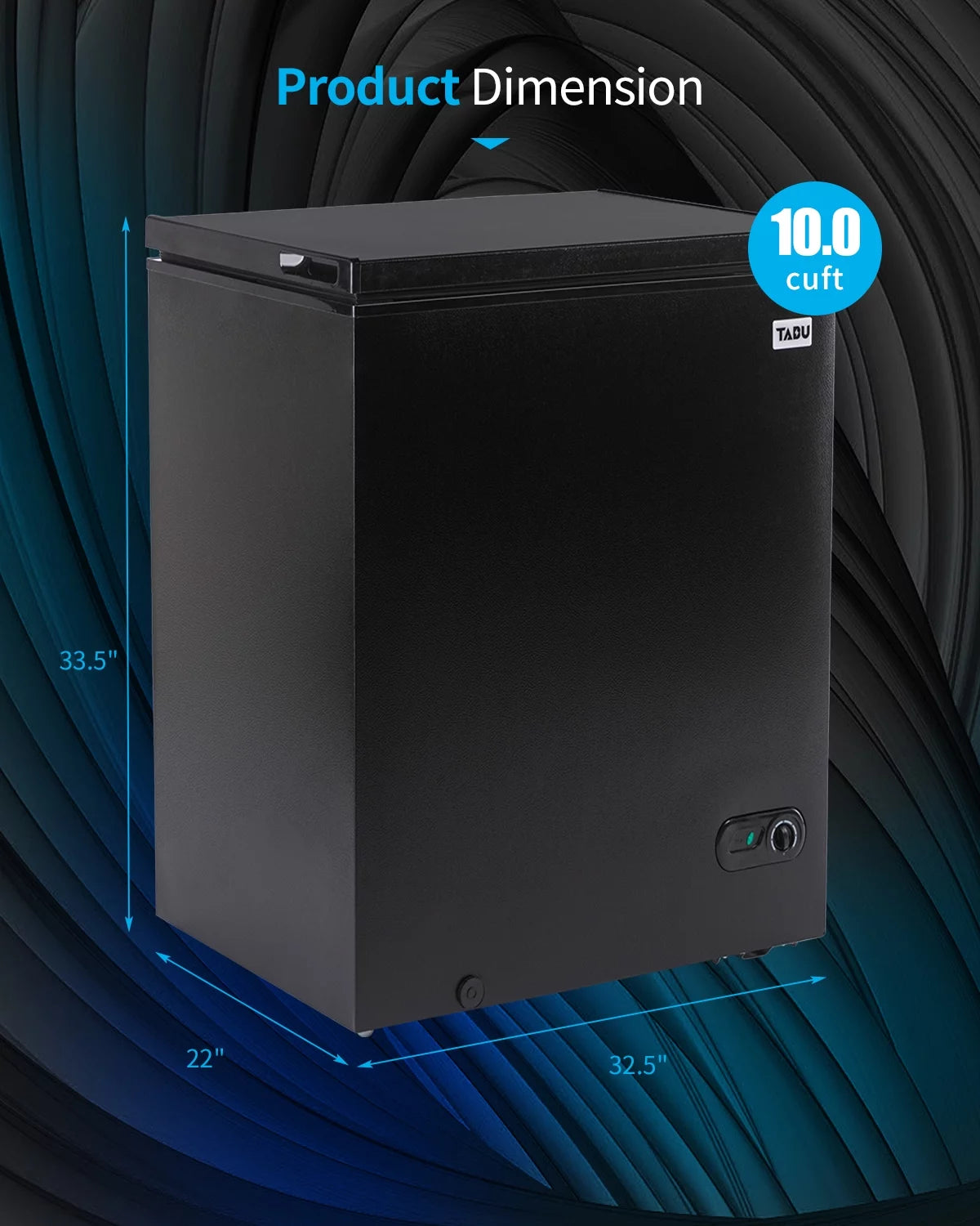 10.0 Cu Ft Black Chest Freezer with Removable Basket Q844