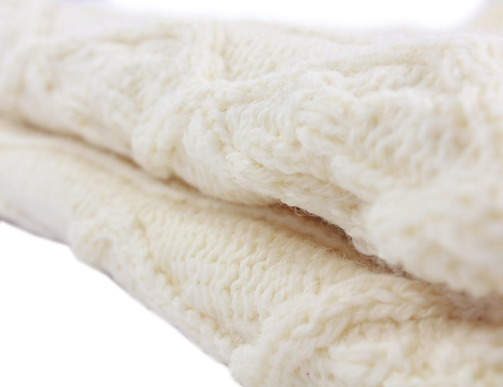 Aran Knit Merino Wool Blanket O10684