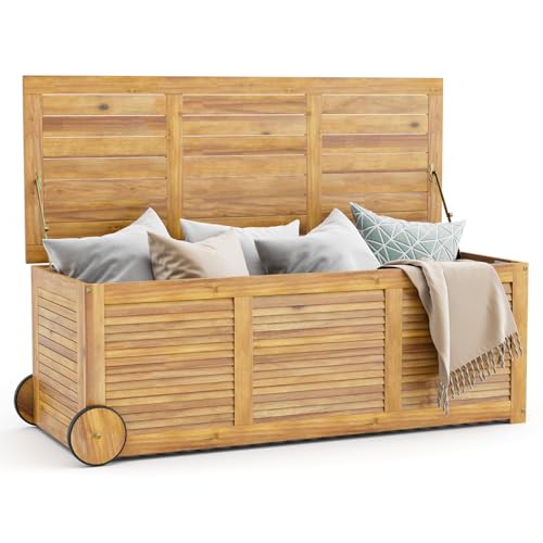 46 Gallon Acacia Wood Storage Bench M655