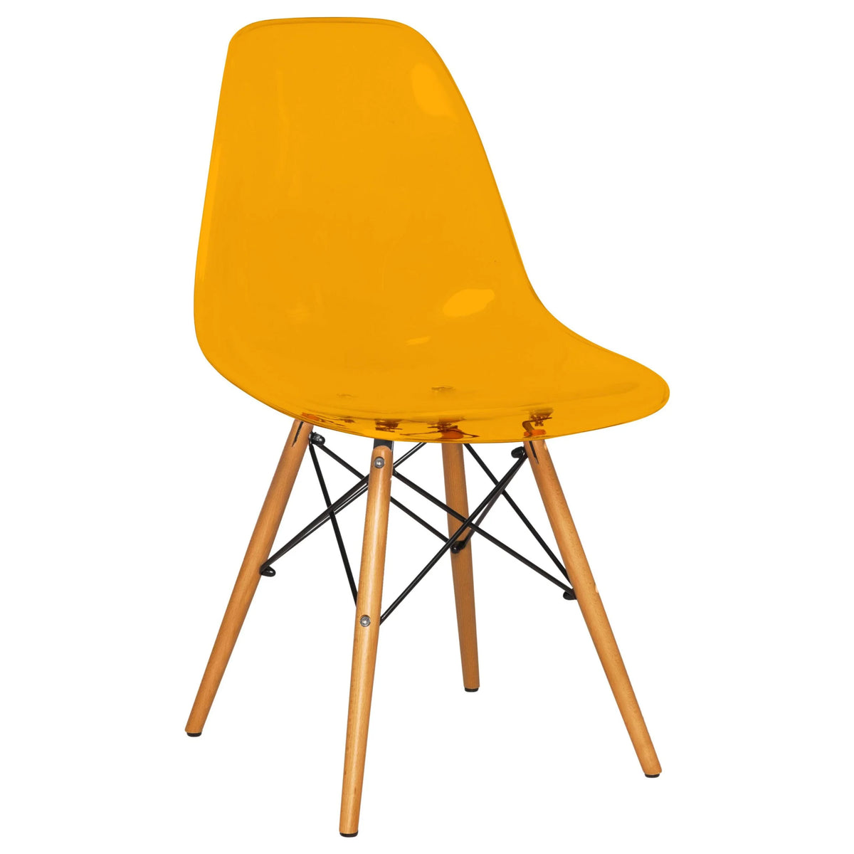 Transparent Orange Molded Side Chair Set of 2 J2773