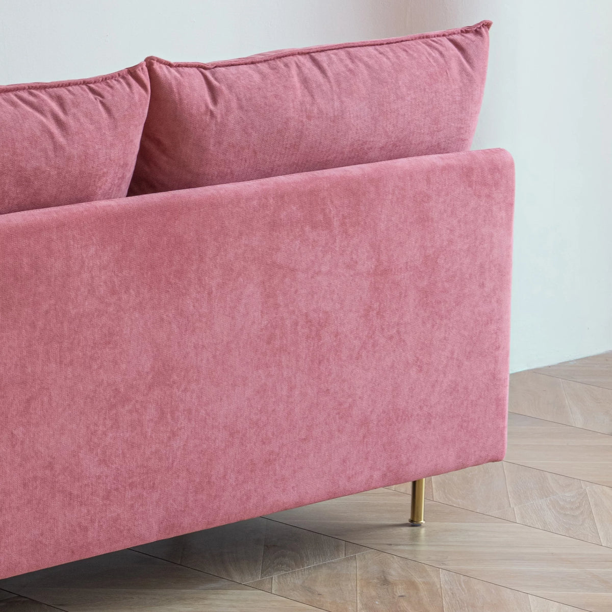Pink Cotton Linen Armless Loveseat J245819