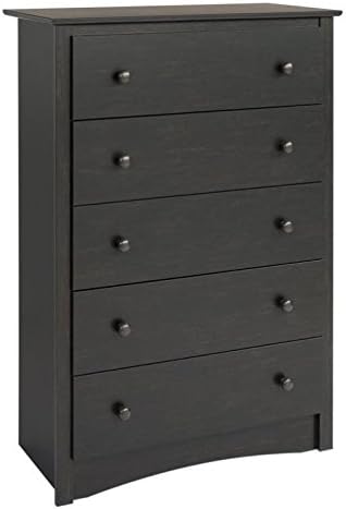 3 Piece Wooden Nightstand Dresser and Chest in Black P1110