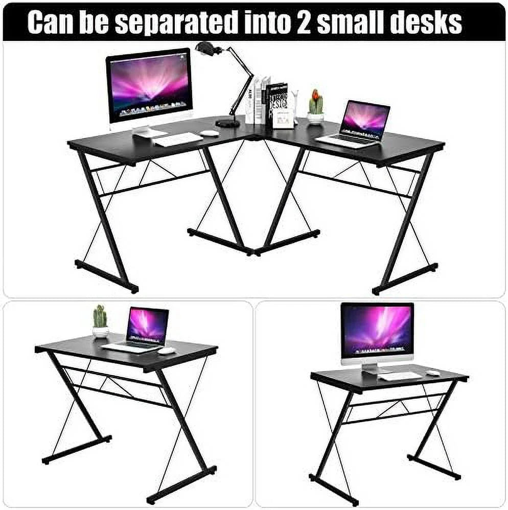 L-Shaped Corner Computer Desk with Round Corner G8654