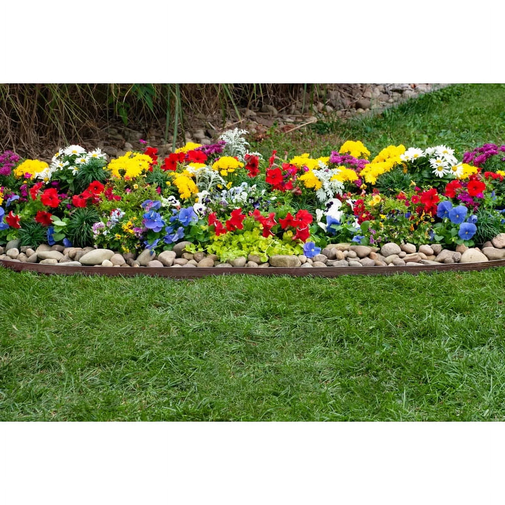 Heavy Duty No-Dig Landscape Edging, 90 ft. kit, Brown Woodgrain Q61747