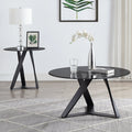 Grey 2-Piece Glass Top Coffee Table Set G26451