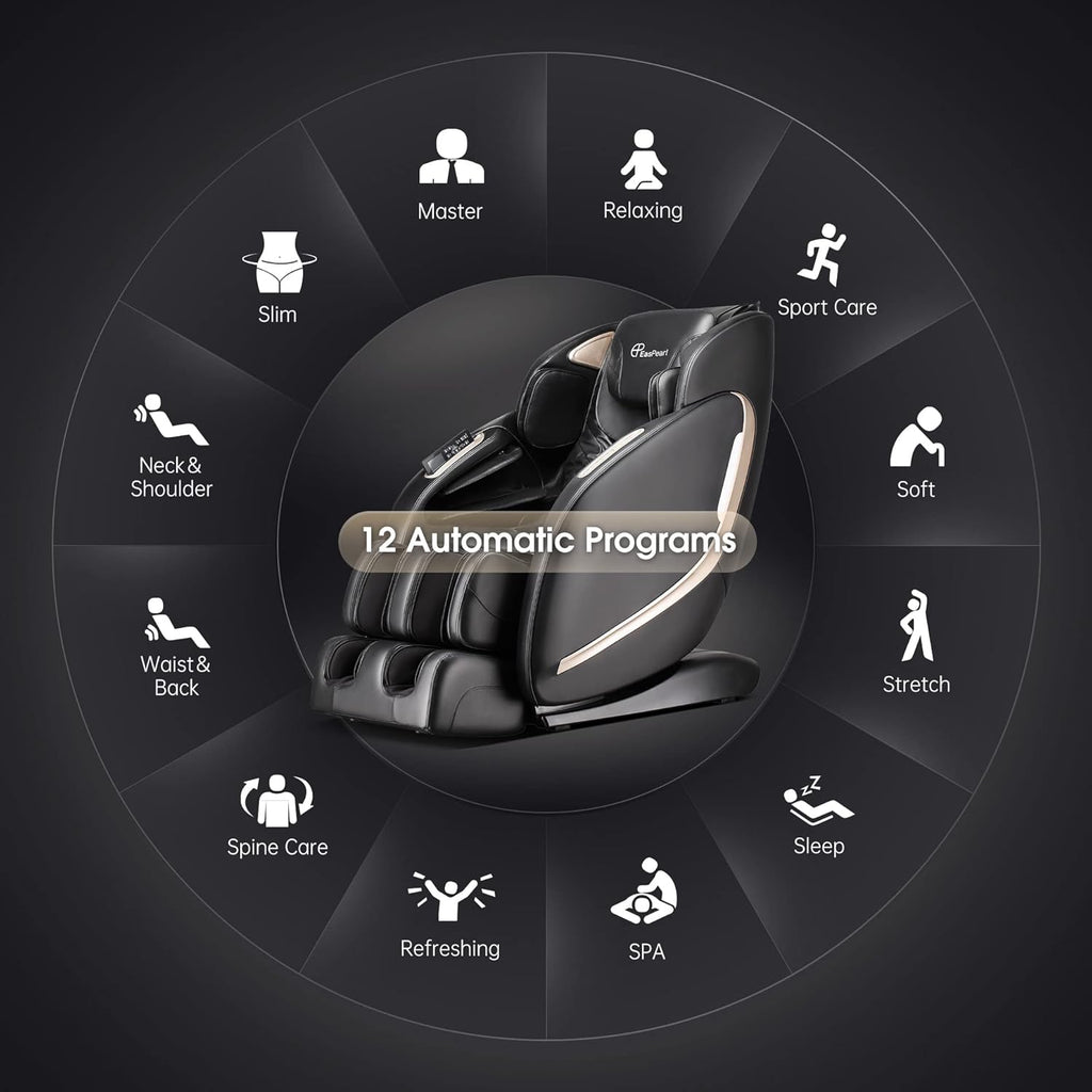 Black Full Body Zero Gravity Heated Shiatsu Massage Chair U958