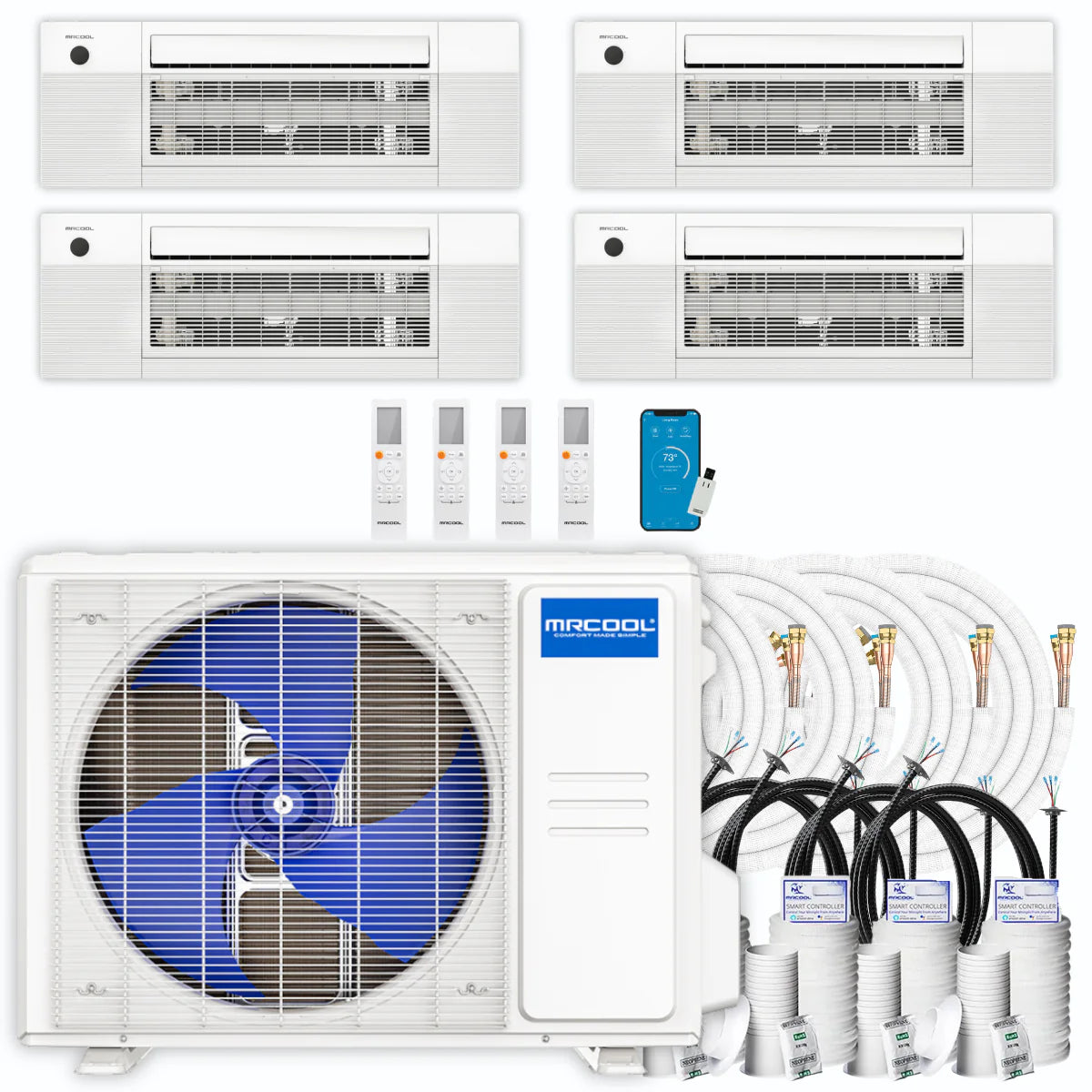 39,000 BTU 4 Zone Ceiling Cassette Ductless Air Conditioner and Heat Pump Y58399