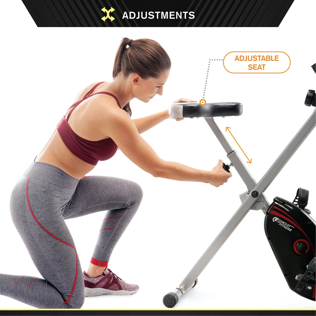 Folding Upright Exercise Bike with Adjustable Resistance T825683