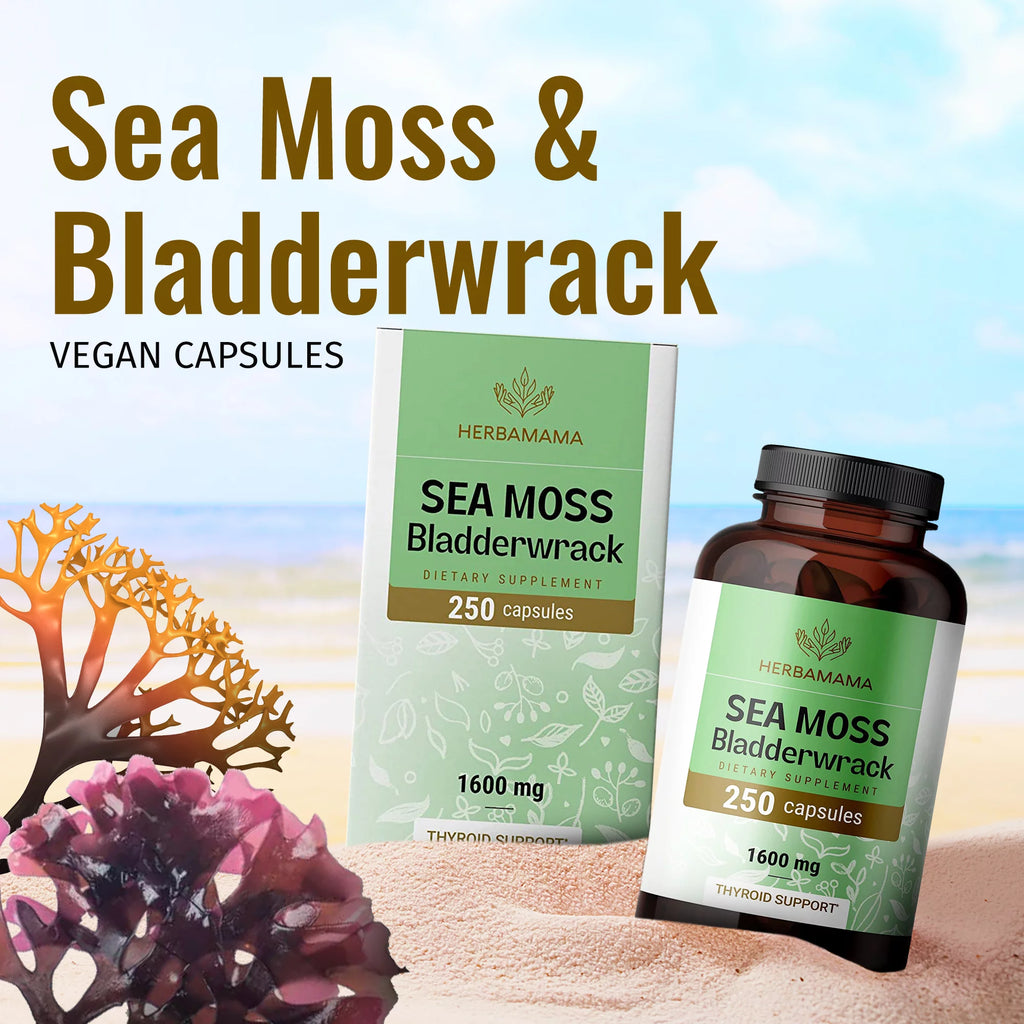 Sea Moss & Bladderwrack Capsules 250 Caps K649