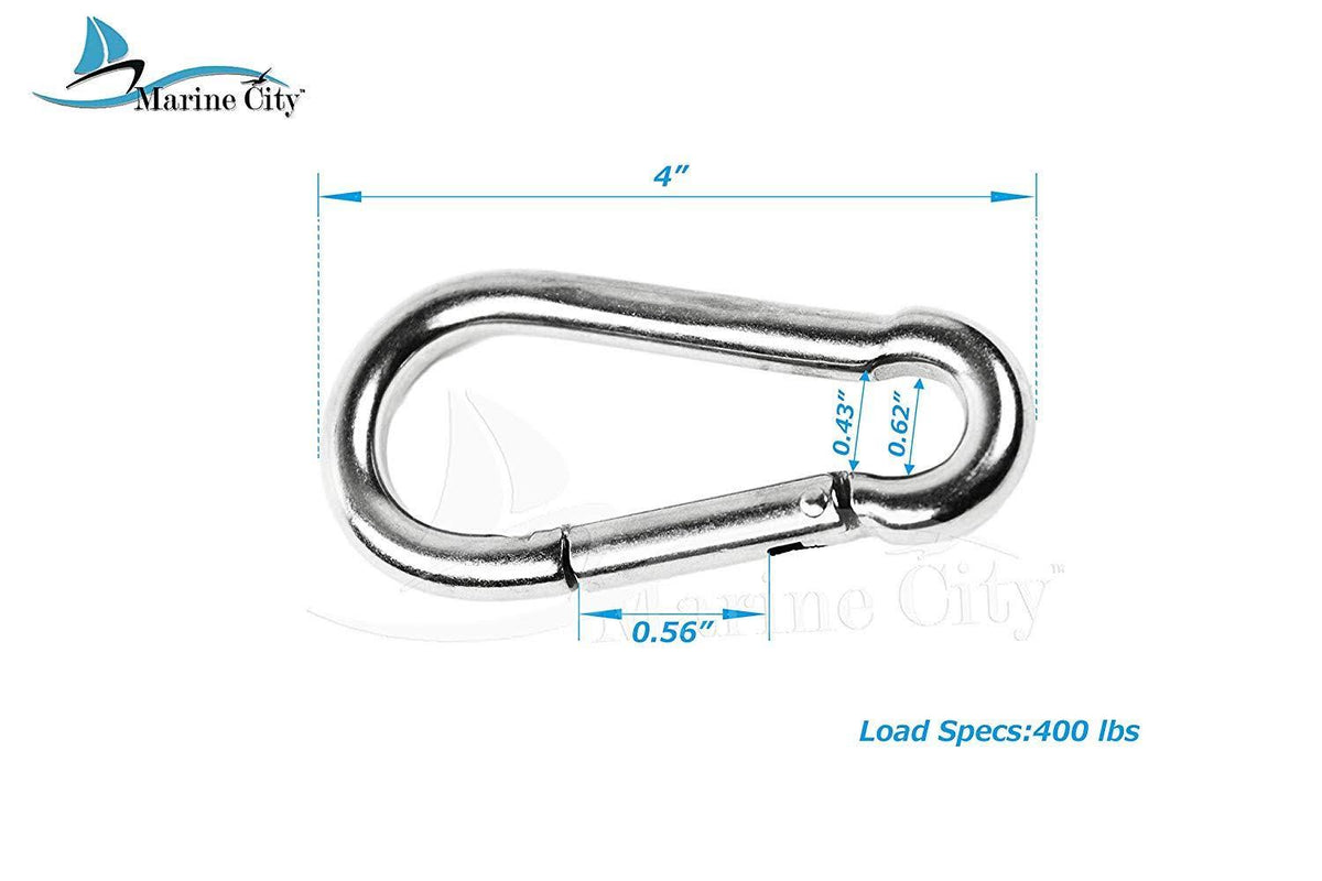 316 Stainless-Steel 4” Carabiners 10pcs P8383