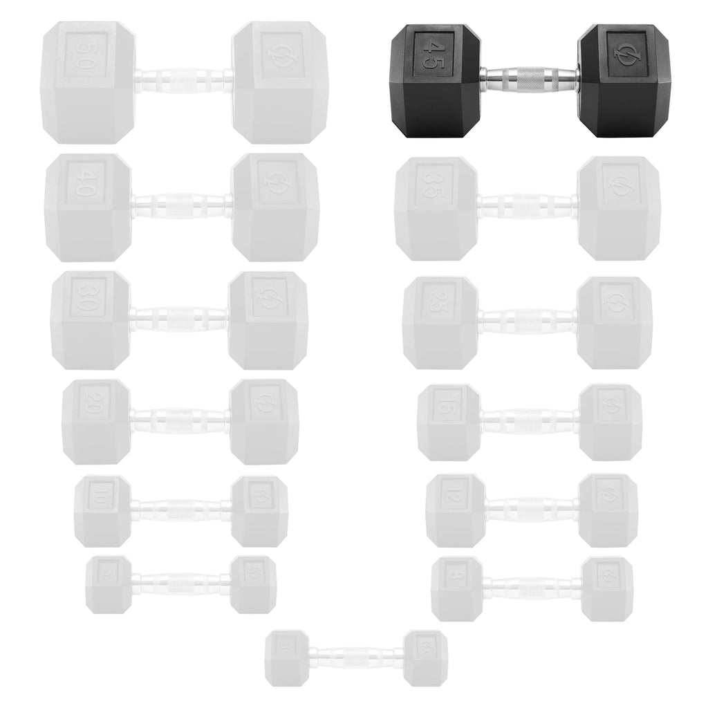 45 lb Pair Rubber Coated Hex Dumbbell X66161