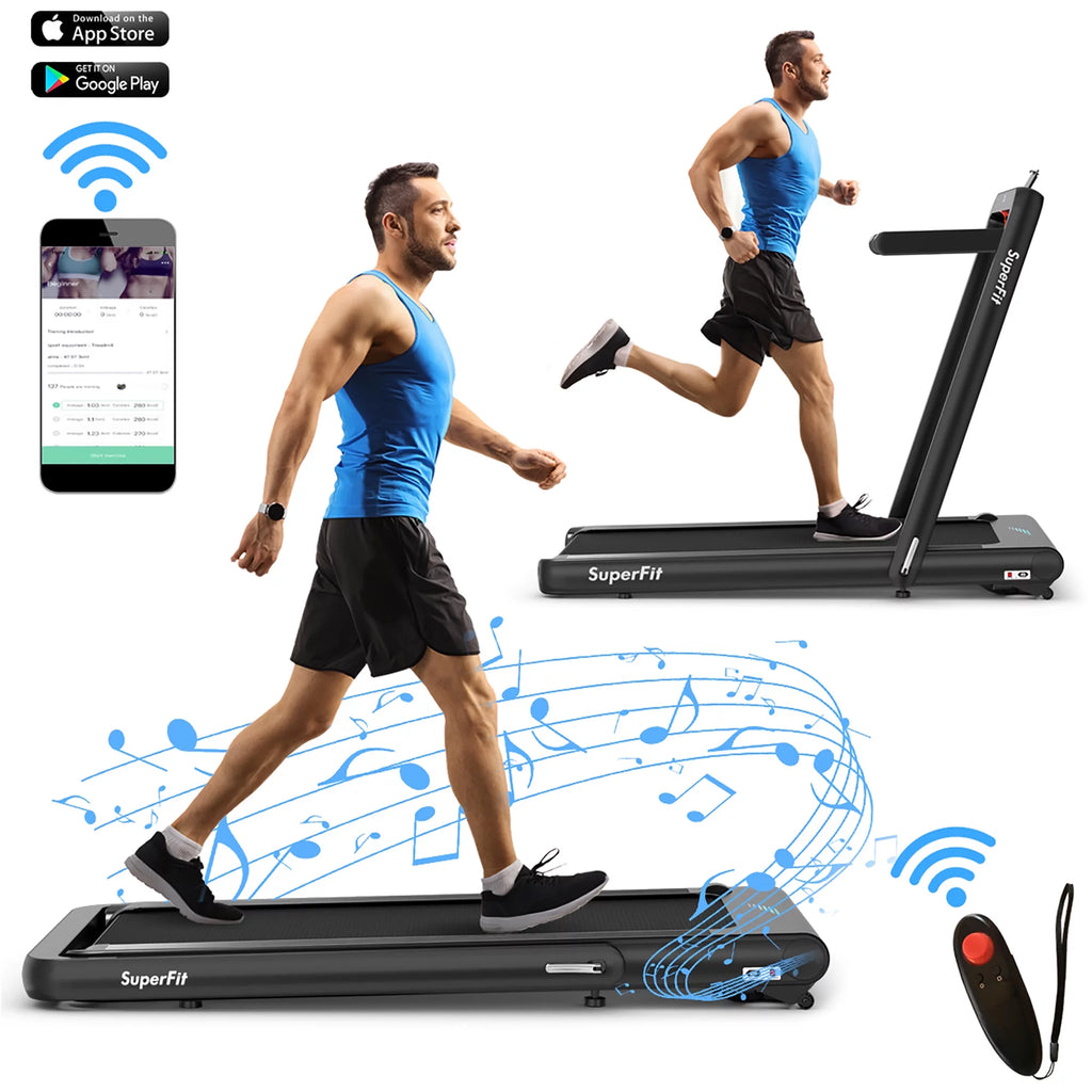 4.75HP 2 In 1 Folding Treadmill White Z79504