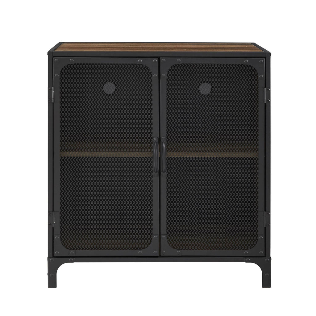 30x22 Rustic Oak Accent Cabinet with Mesh F391778