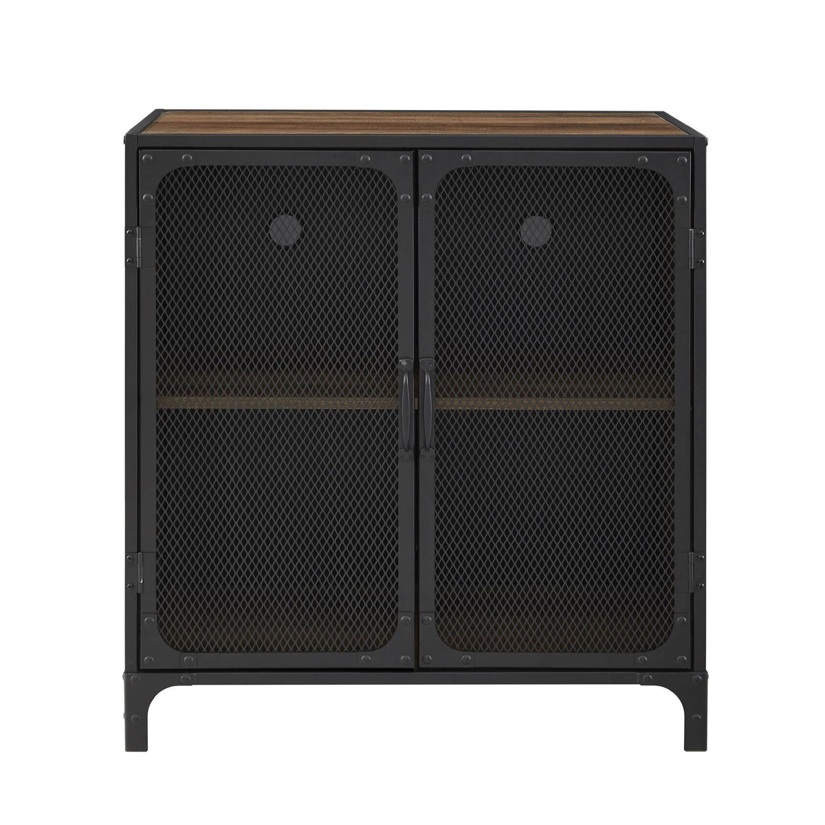 30x22 Rustic Oak Accent Cabinet with Mesh F391778