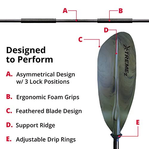 96 in Kayak Paddle Military Green Y495