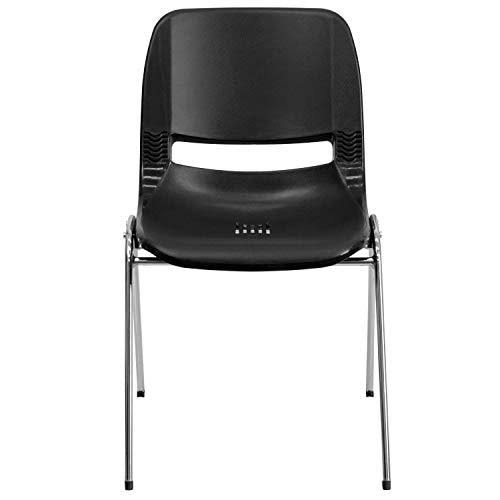 Black Stack Chair with Chrome Frame C260