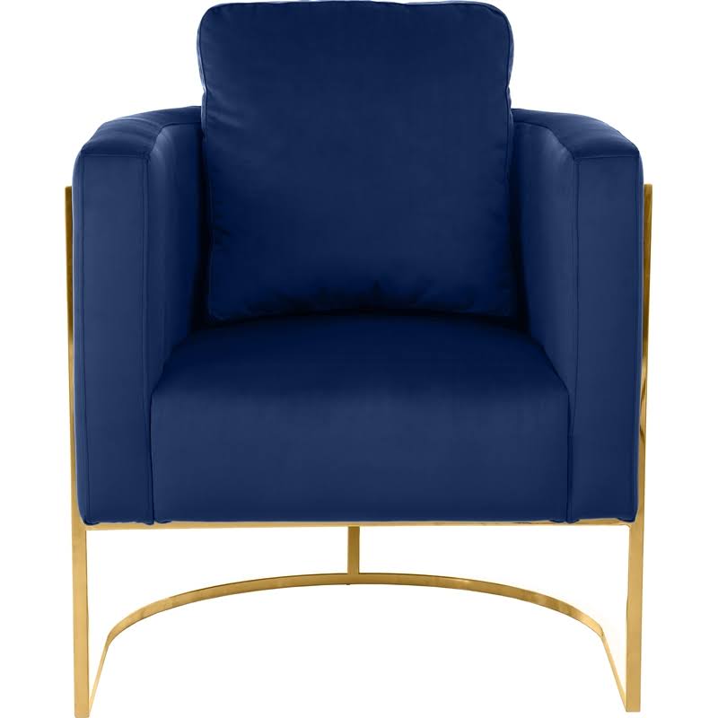 Navy Velvet Gold Chair F723