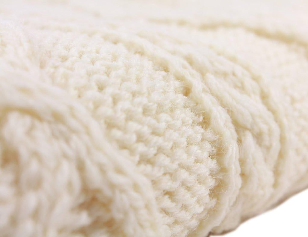 Aran Knit Merino Wool Blanket O10684