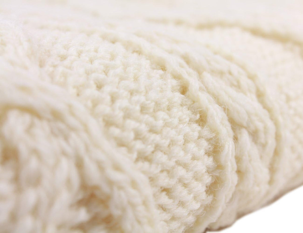 Aran Knit Merino Wool Blanket O10684