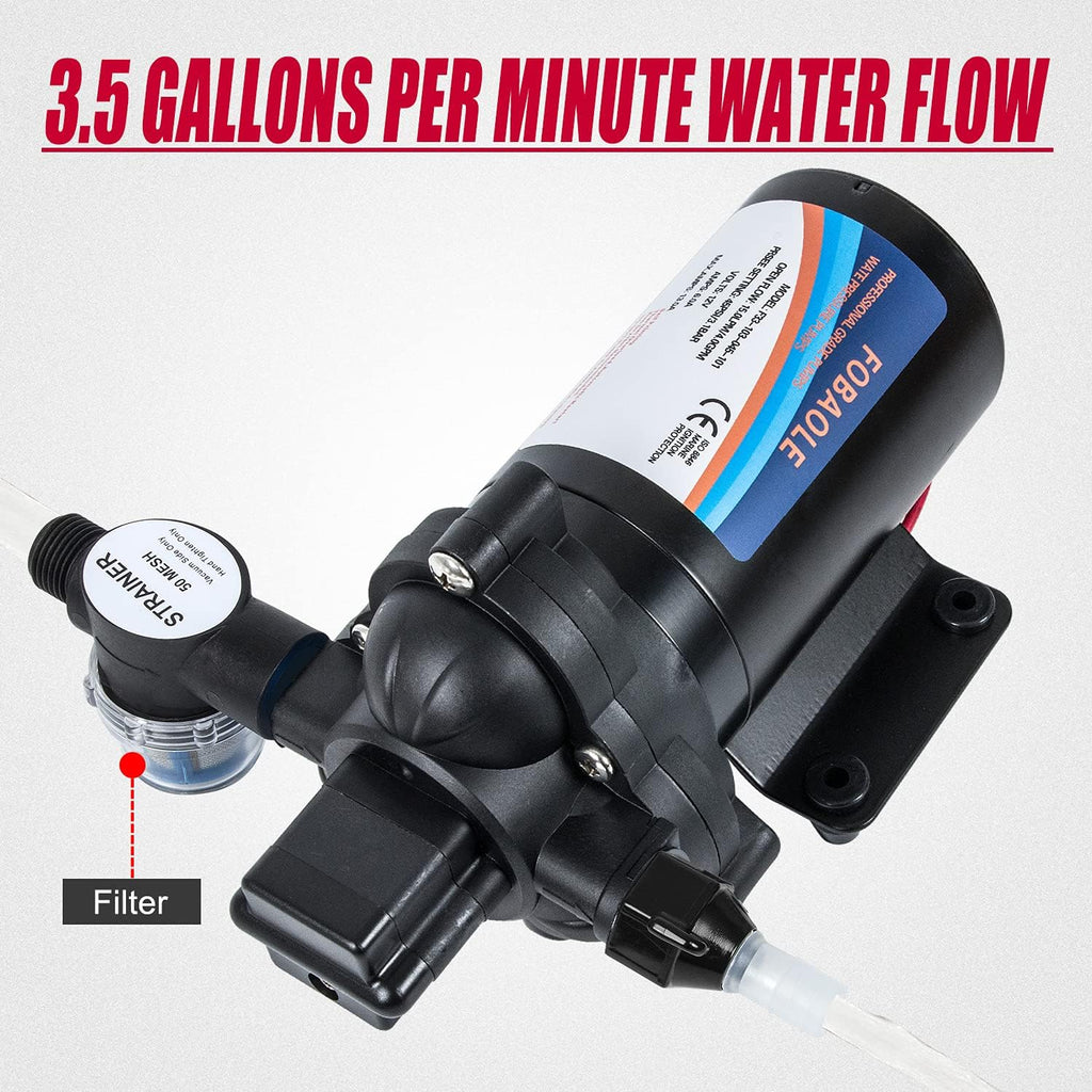 12V Fresh Water Pump with Pressure Switch 3.5 GPM 45 Psi I827
