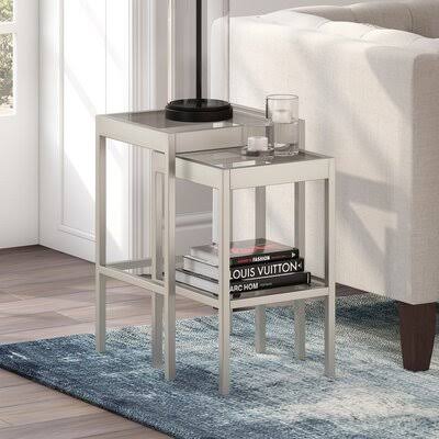 Glass Top Nesting Table Set I842