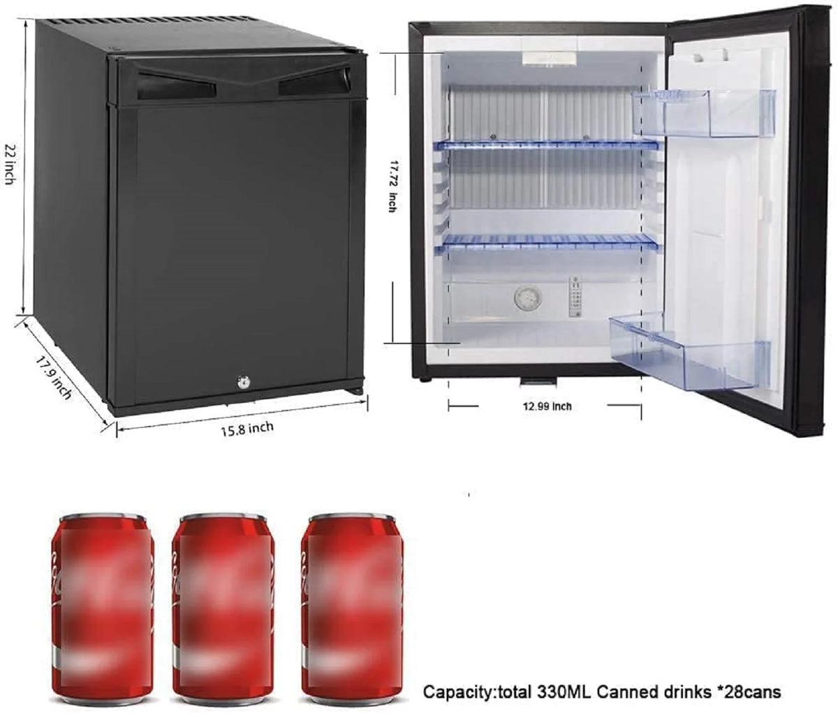 1.4 Cu ft Compact Mini Fridge with Lock J32893