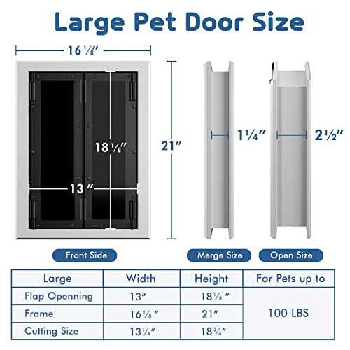 Aluminum Pet Door with Double Panels T428691