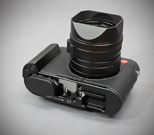 Black Leather Camera Half Case with Metal Grip Y5308