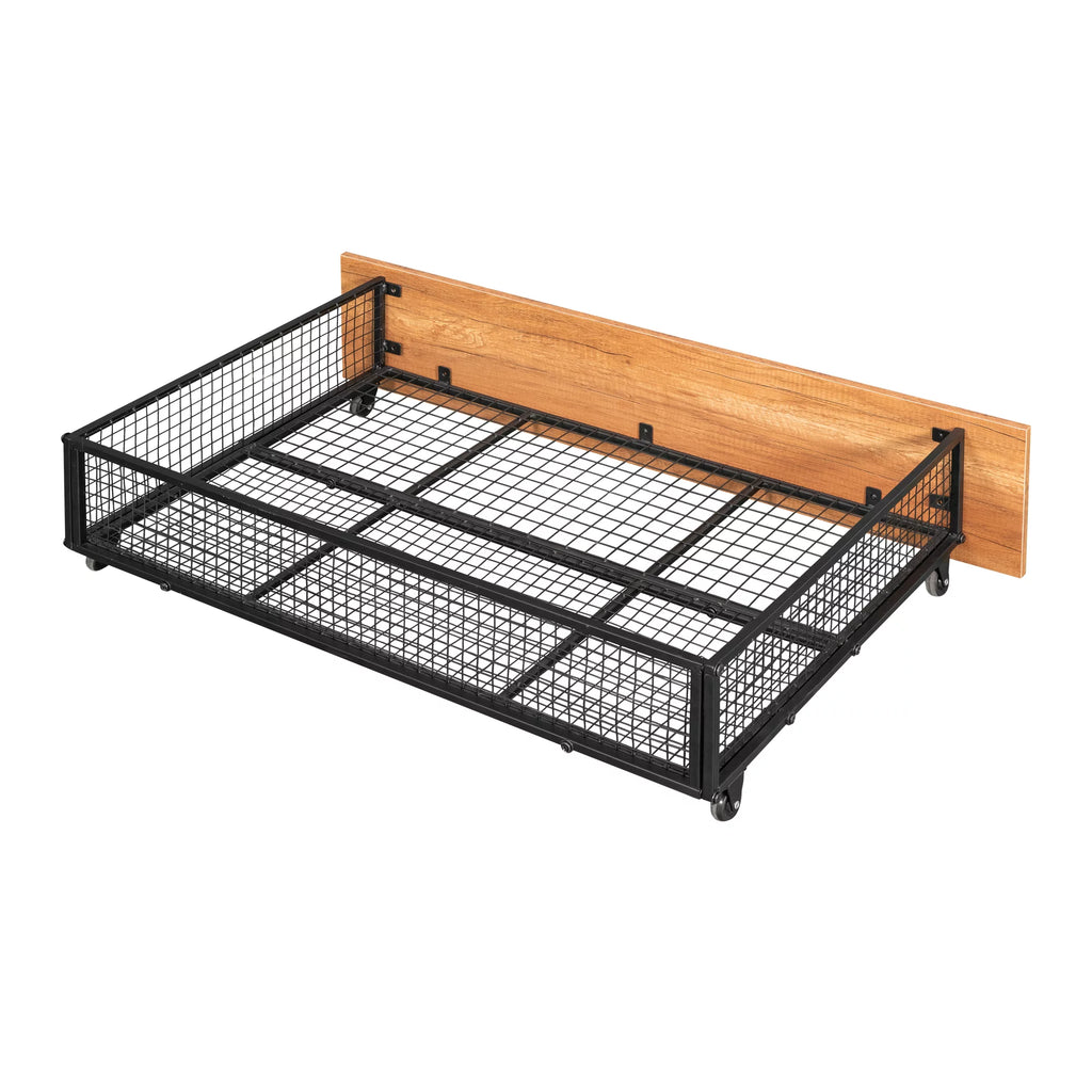 Black Metal Triple Bunk Bed with Drawers P803