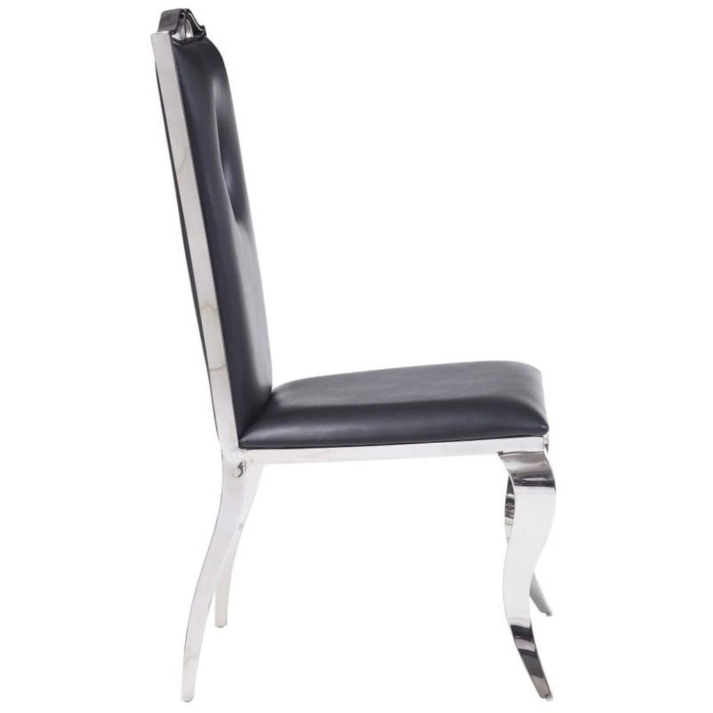 5-Piece Dining Table & 4 Stainless Steel Side Chairs B881708