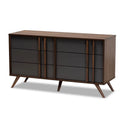 Gray Walnut 6-Drawer Wood Dresser U905146