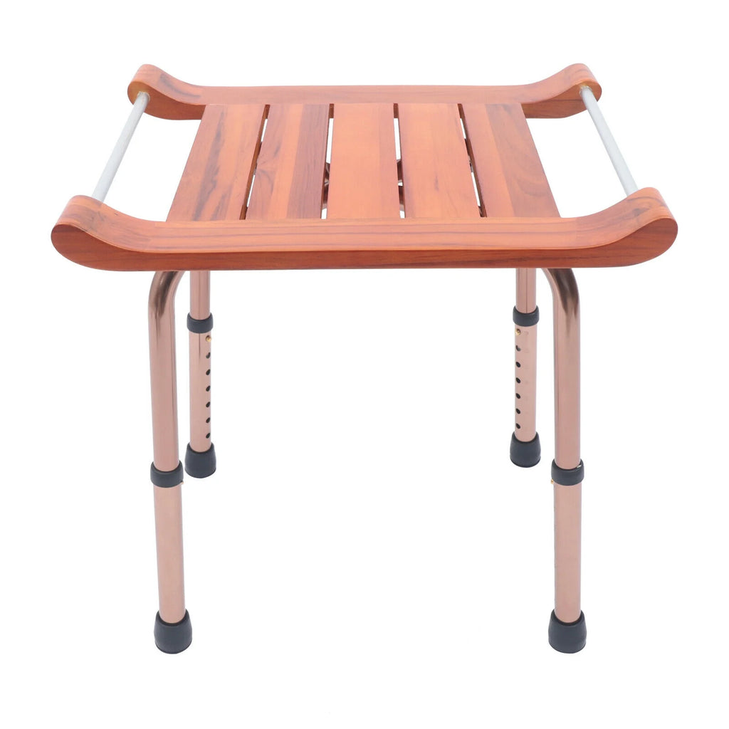 Teak Shower Stool Bathroom Bench Adjustable Non-Slip S827