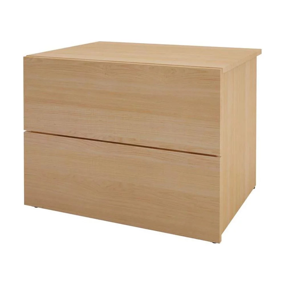 4 Piece Queen Size Bedroom Set Natural Maple and White E951