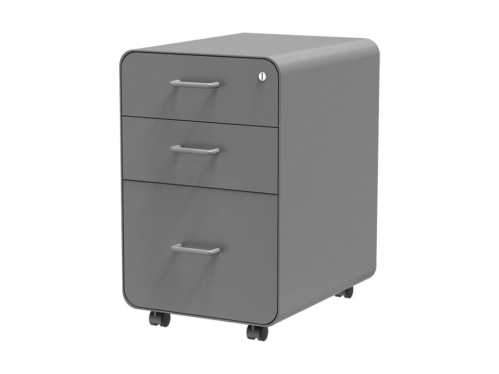 3-Drawer File Cabinet Gray Lockable R93271