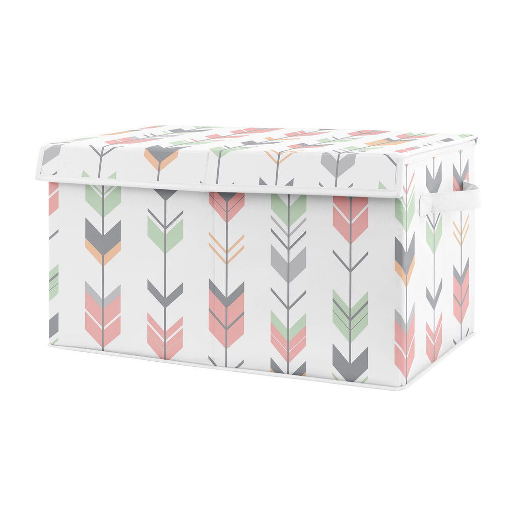 Grey Coral and Mint Storage Fabric Toy Box W84883