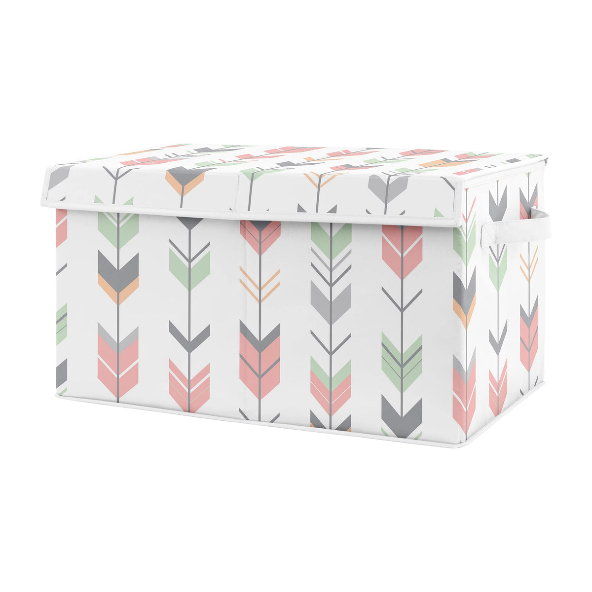 Grey Coral and Mint Storage Fabric Toy Box W84883