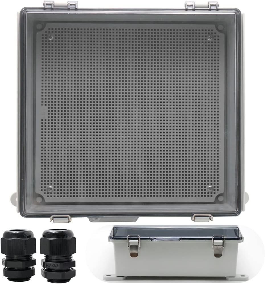 IP67 Waterproof Plastic Electrical Box with Clear Cover 13×13×5.1 inch Pack of 2 C351453