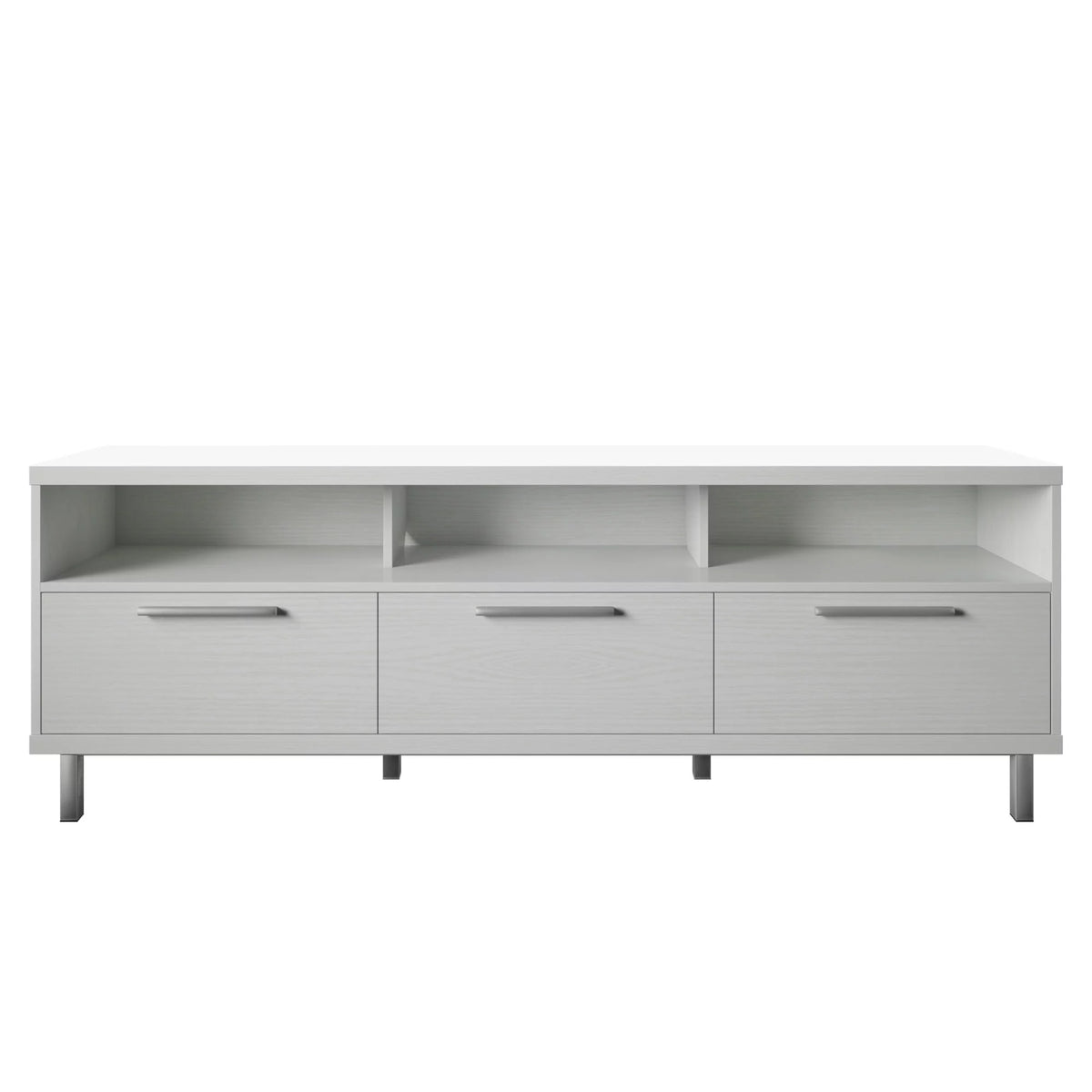 White Contemporary TV Stand with 3 Storage Drawers U878