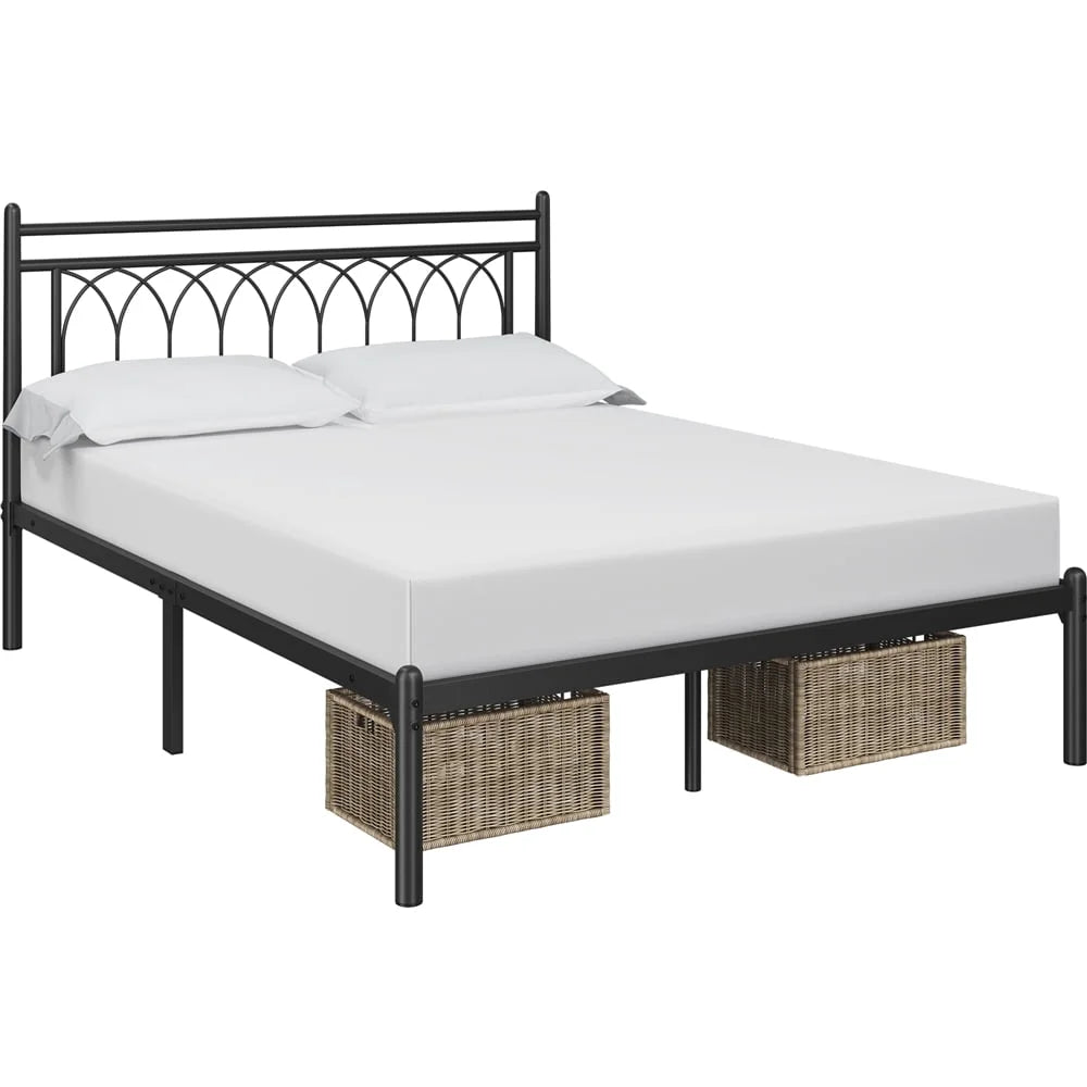 Queen Size Black Metal Platform Bed V717