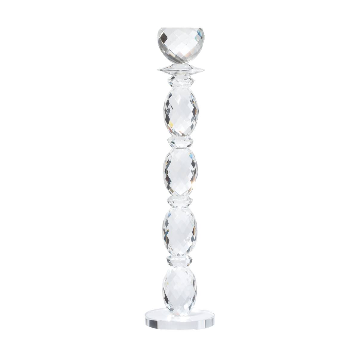 Clear Crystal Candle Holder I1745