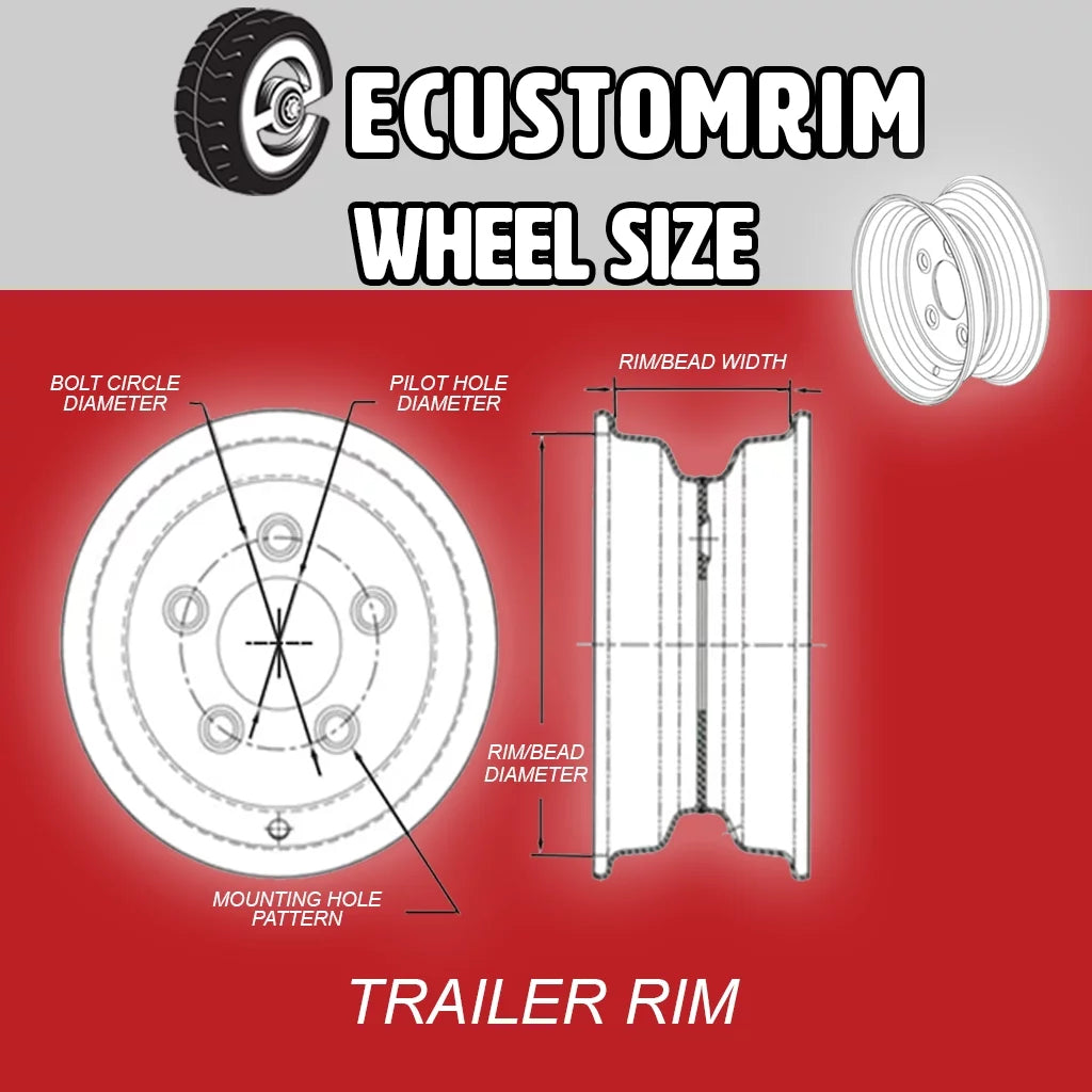 14 in. 5 Lug Aluminum Boat Camper Trailer Rim Wheel P8969