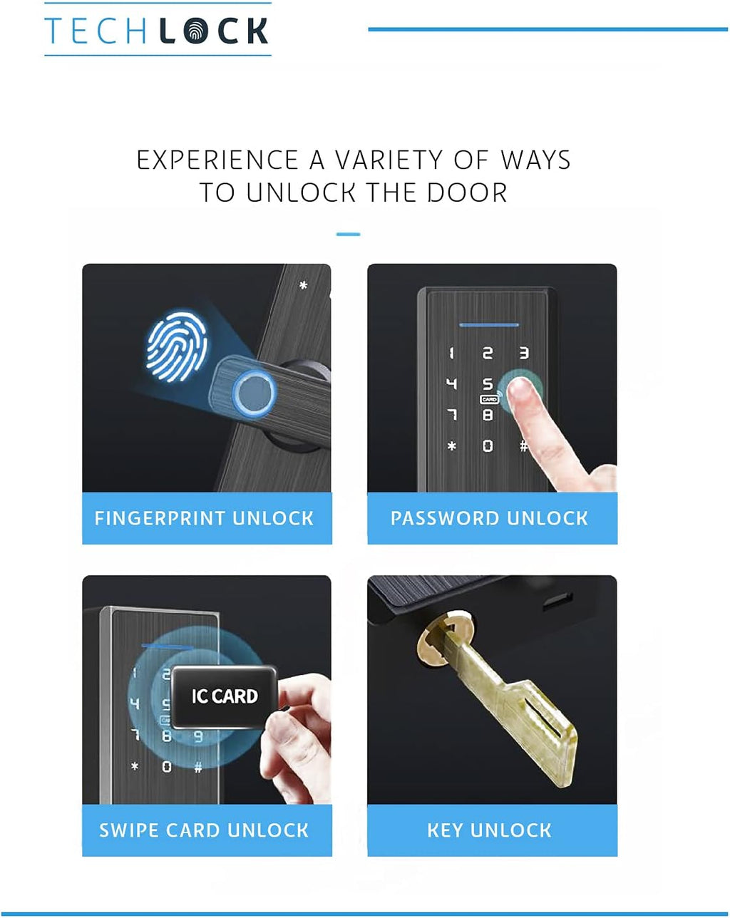 Fingerprint Bluetooth Smart Door Lock with Keyless Entry W5090