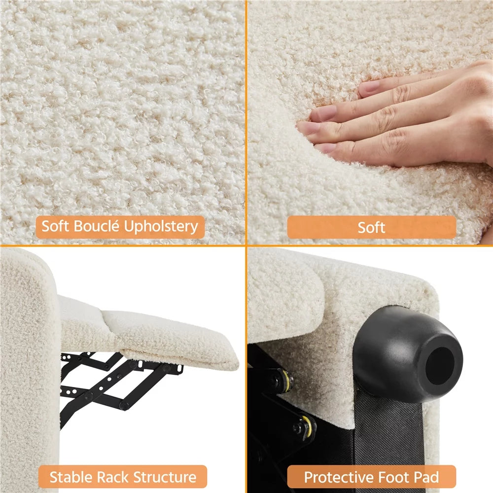 Adjustable Upholstered Boucle Recliner Chair K75402