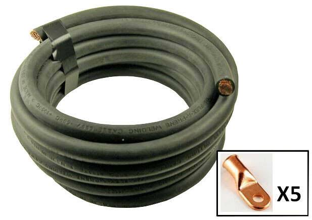 8 Gauge Black 100 Feet Copper Lugs Cable P4427