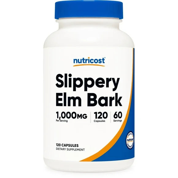 Slippery Elm Bark Capsules 1000mg 120 Capsules Non-GMO Supplement P946