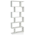 6 Tier S-Shaped White Bookshelf W7461