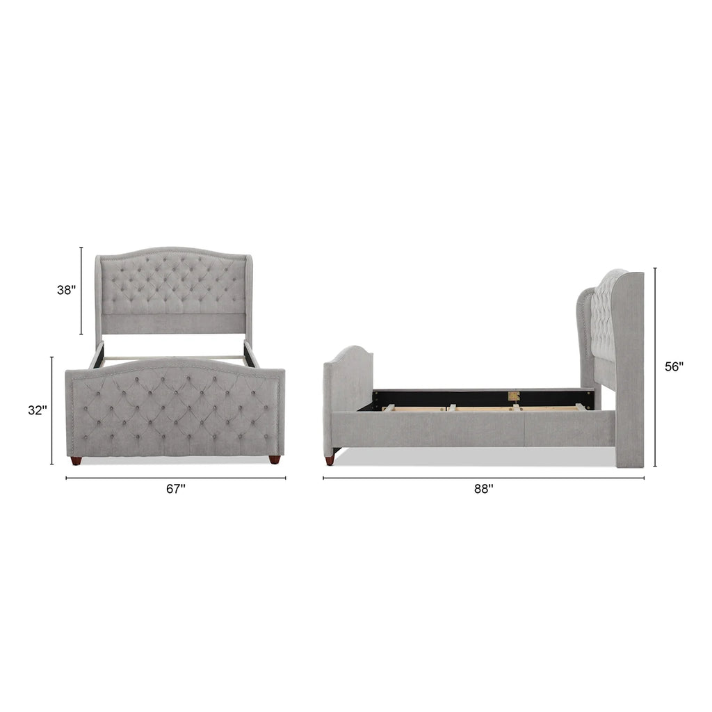 Tufted Wingback Queen Bed Z878753