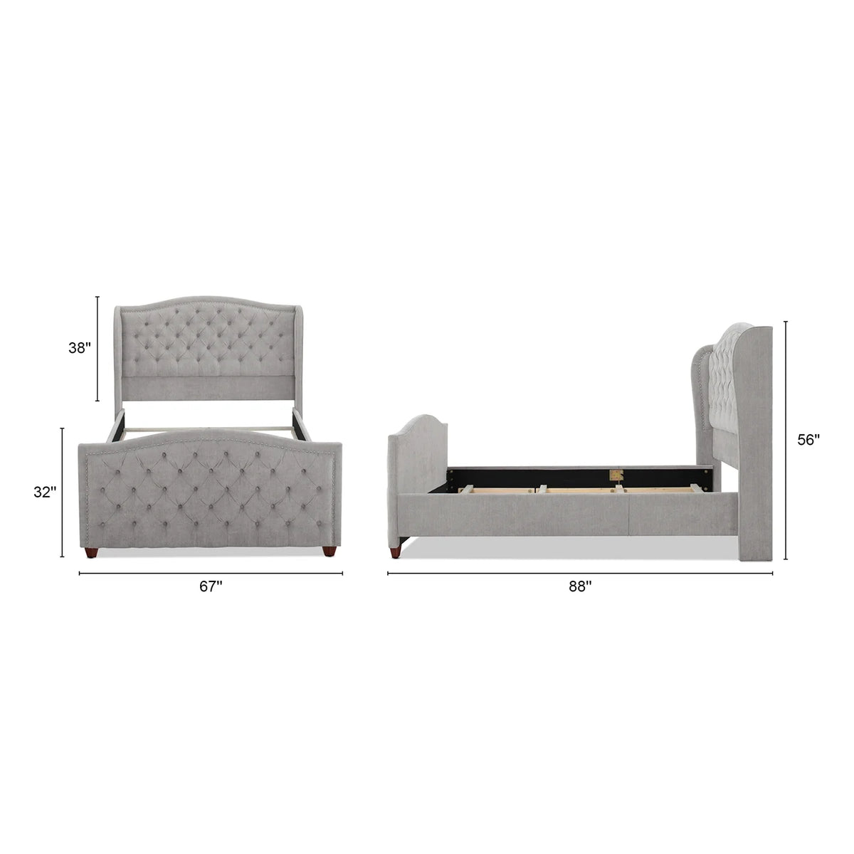 Tufted Wingback Queen Bed Z878753