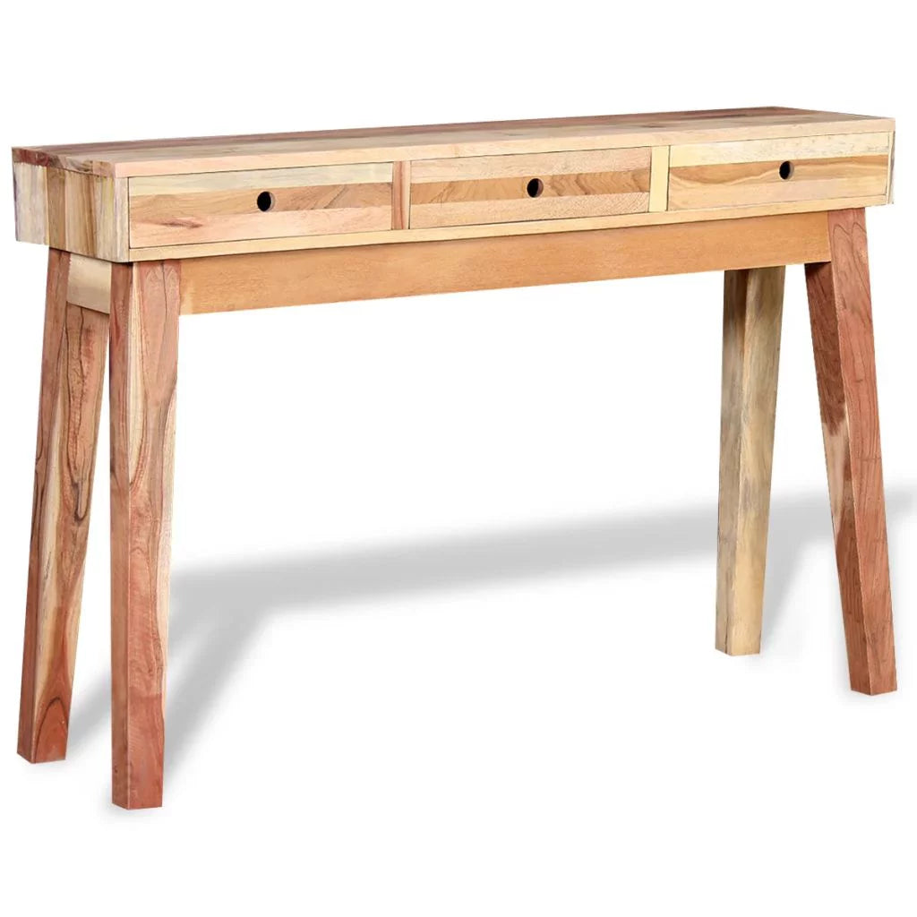 Console Table with 3 Storage Drawers Reclaimed Wood W8269