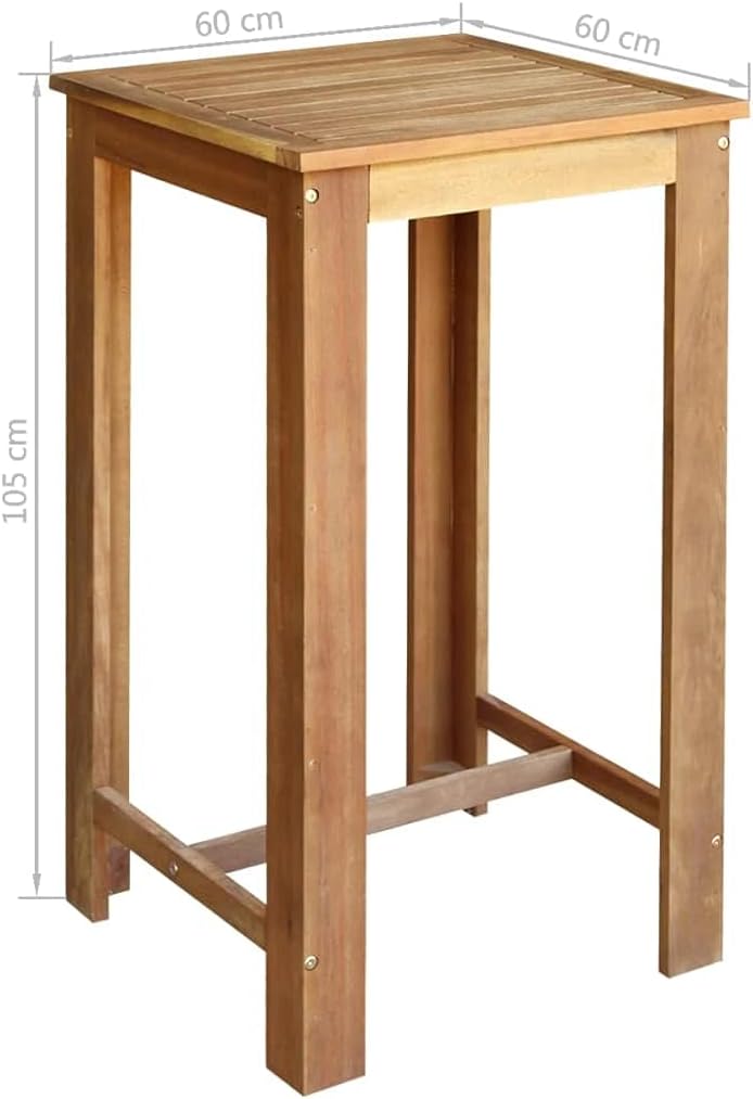 Solid Acacia Wood Bar Table 47.2"x23.6" Brown X753313